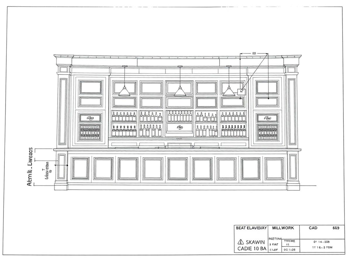 Restaurant bar & backbar — CAD shop drawing